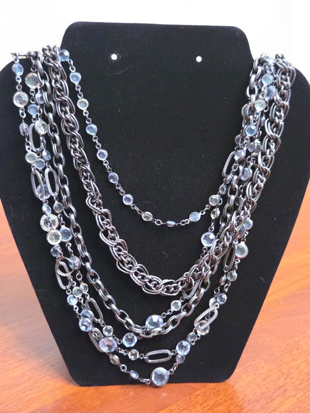 Talbots Multi-Strand Gunmetal Statement Necklace - NWOT